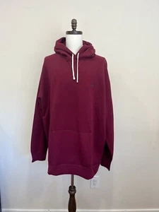 NWT $138 Polo Ralph Lauren Knit Fleece Hoodie Burgundy Men’s Big & Tall 3XLT - Picture 1 of 6