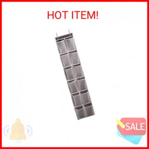 MISSLO Heavy Duty Organizer for Narrow Door with 12 Mesh Pockets (Brown) - Picture 1 of 2