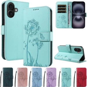 For iPhone 16 15 14 13 12 11 XR SE 7 8 Plus Wallet Flip Leather Phone Case Cover - Picture 1 of 52