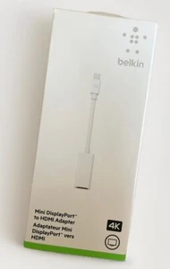 Belkin MINI DISPLAY PORT to HDMI ADAPTER - F2CD078 - Brand New 4K - Picture 1 of 4