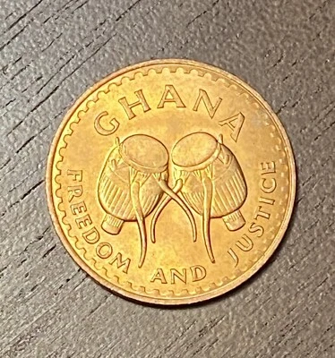 1967 Ghana 1 Pesewa, Nice Foreign Coin, Circulated, KM 13, Free Shipping! - Image 1 of 4