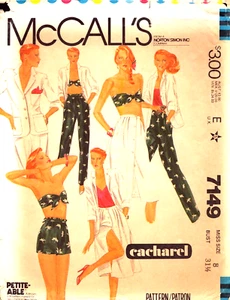 McCall's Pattern-7149-Jacket, Bra, Skirt, Pants or Shorts-8 Bust 31.5" UNCUT/FF - Picture 1 of 4