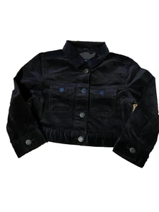GIRL'S GAP TRUCKER VELVET BLACK JACKET SIZE XS/4-5/NWT - Picture 1 of 2