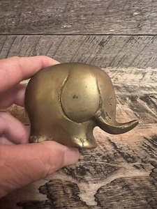 Kleine Messing Elefant Figur Briefbeschwerer Vintage Messing - Bild 1 von 10