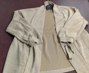7 For All Mankind Damenjacke groß beige Bindeverschluss Strick Freizeit Coatigan - Bild 1 von 12