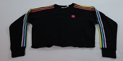 Sugar & Jade Girl's L/S Raw Hem Cropped Pullover Sweatshirt SV3 Black Large NWT • 9.98€