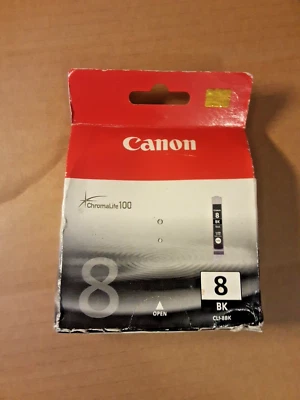CANON Chromalife 100 BK Black CLI-8BK Ink Tank Cartridge PIXMA Genuine Sealed - Image 1 of 3