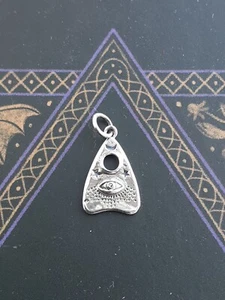 Sterling silver ouija planchette with all seeing eye charm, Goth, Witch, Occult - Picture 1 of 4