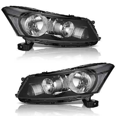 Pair Headlights For 2008-2012 Honda Accord Sedan 4-Door Clear Corner w/o Bulbs Foto 1 de 4