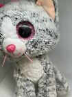 TY Large Glitter Eyes Grey Cat 10" Soft Toy Plush Teddy Bear Collect Toys #LH
