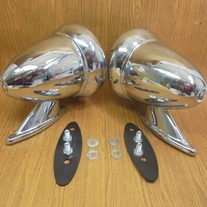 ALFA ROMEO 105 GTV SPRINT FIAT 124 128 500 600 850 BULLET CONE STAINLESS MIRRORS - Picture 1 of 17