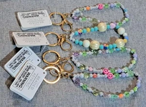 Wristlet Key Ring Keychain Holder Beaded Bracelet Four 4 Lot New With Tags - Picture 1 of 1