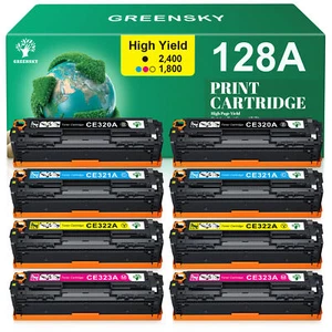 8x Toner per HP 128A CE320A LaserJet Color CM1415fnw CP1525nw CP1525n CM1415fn - Foto 1 di 7