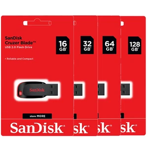 SanDisk Cruzer Blade USB 2.0 Flash Drive SDCZ50 16Gb 32GB 64GB 128GB - Picture 1 of 24