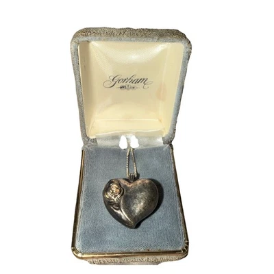 Colgante Corazón Hinchado Rosa Gorham Plata Esterlina Caja Original De Colección Regalo Foto 1 de 2