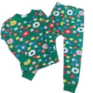 Hanna Andersson Kids Pajama Set Floral Organic Cotton Multi Color Long Sleeve 4 - Picture 1 of 6