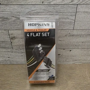 Juego de conectores planos de 4 cables Hopkins con conectores de empalme, remolque 48205 - Imagen 1 de 4
