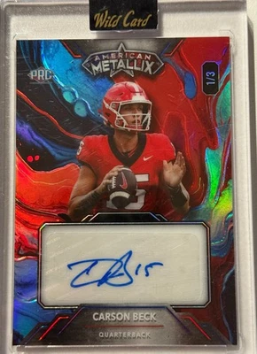 🔥 Carson Beck Autografiado PRC 2023 American Metallix 1/3 - Miami Hurricanes 🔥 Foto 1 de 2