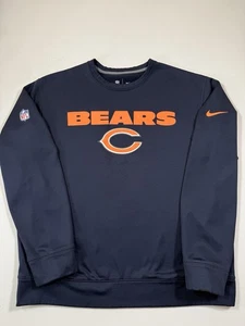 Nike Chicago Bears Sweatshirt Mens Large Blue Therma-Fit Authentic Pullover NFL - Picture 1 of 10
