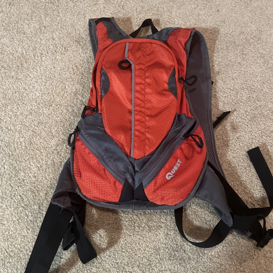 Mochila Quest 2 litros pacote de hidratação bolsa azul bolsos para caminhada água ao ar livre - Imagem 1 de 2