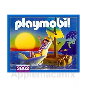 Playmobil Toy Set 3862 Pirate Castaway with Raft and Shark Ocean Figure Sail - Picture 1 of 1