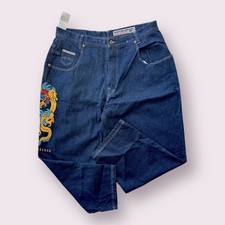 Vintage Deadstock Parasuco Extreme Fit Embroidered Dragon Y2K Hip Hop Baggy Jean