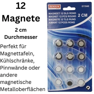 Pinnwandmagnete Magnet Haftmagnet für Kühlschrank Magnettafel Whiteboard 12x - Bild 1 von 3
