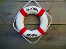 Lifebelt Welcome Aboard Red White Ship Boat maritime Bathroom Lifering Life Buoy