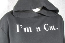 I'm a Cat Hoodie Black Women’s Cat Lady Sweatshirt Hooded w/ Cat Ears, Size XS