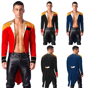 UK Men's Circus Ringmaster Tailcoat Halloween Costume Jacket Performance Outfits - Picture 1 of 40