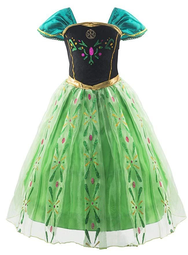 Disney Niñas Princesa Frozen Vestido Elsa Anna Fiesta Boda Cumpleaños Vestido Elegante Foto 1 de 4