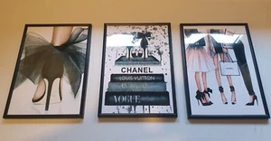 Chanel Jimmy Choo Louis Vuitton Set Of Three A4 Framed Prints - Picture 1 of 4