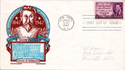 SC #946 FDC - Staehle Cachet (Brown/Blue) - Single - F54369 - Image 1 of 2
