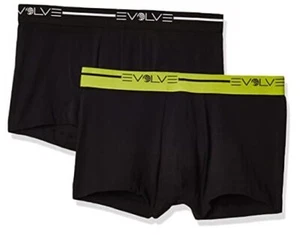Evolve Herren Baumwolle Stretch unsichtbar Trunk Unterwäsche Multipack Medium schwarz/schwarz - Bild 1 von 5