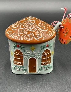 Anthropologie Mint Ginger Ceramic Stoneware Sugar Pot With Spoon New In Box - Picture 1 of 12