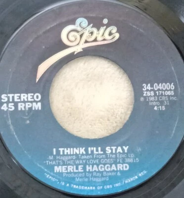 Merle Haggard What am I gonna do I think I'll stay 45 RPM 7" record VG+-VG++  - Image 1 of 3