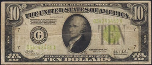 Fr.2003-G 1928C $10 LGS Light Green Seal Federal Reserve Note Fine Scarce - Picture 1 of 2