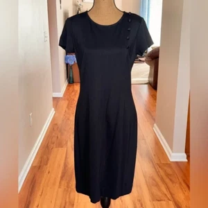 Brooks Brothers Little black dress, short sleeve Button shoulder NWT size 6 - Picture 1 of 12