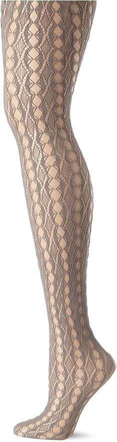 Medias de red lineales de diamantes para mujer HUE piedra pómez M/L (5'2"-6' con peso: 165-200 libras) Foto 1 de 2