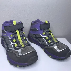 Merrell Kids Moab FST Mid Waterproof Hiking Trail Boots Purple Size US 4.5M - Picture 1 of 15