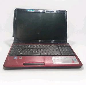 Toshiba Laptop 15" Satellite Red L750D-14R Laptop AMD E450 6GB Ram 595GB HHD - Picture 1 of 22