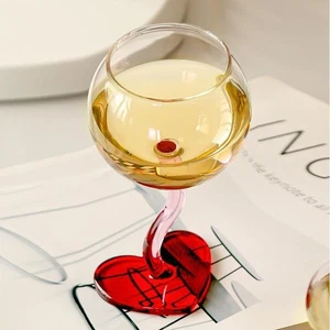 Heart Shape Base Wine Glasses Creative Dessert Goblet Drinkware - Picture 1 of 8