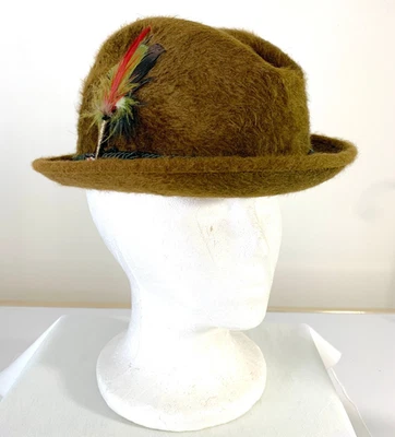 DE COLECCIÓN SOMBRERO FEDORA DE MEZCLA DE CASTOR MARRÓN PARA HOMBRE ~ TALLA 7 1/8 ~ SOMBREROS STEVENS ~ HECHO EN EE. UU. Foto 1 de 4