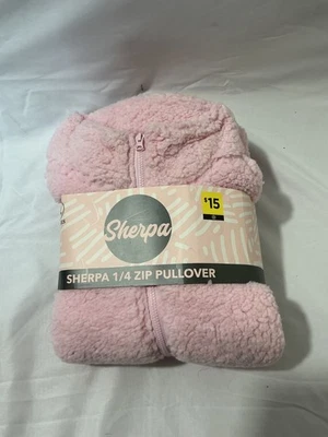 Pullover Bobbi Brooks Damas Sherpa 1/4 Cremallera Sudadera Talla Grande 12/14 Rosa NUEVO Foto 1 de 3