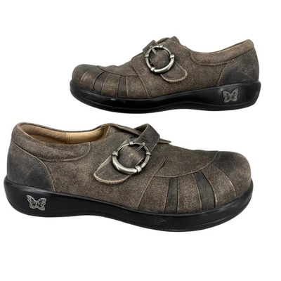 Zapatos Alegria Khloé Talla EU 40 Marrón Cuero Pulido Sin Cordones Correa Ajustable Foto 1 de 4