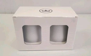 Peter Millar Stainless Steel Coffee Mugs 12 ounces White w/ Lids Set Of 2 New - Picture 1 of 4