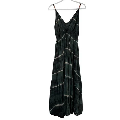 YFB Young Fabulous & Broke Tie Dye Maxi Dress Size M Green Boho Festival Flowy - Image 1 of 4
