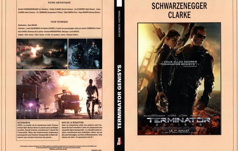 JAQUETTE DVD (seule) : TERMINATOR GENISYS / SCHWARZENEGGER (SCIENCE-FICTION) - Photo 1/1