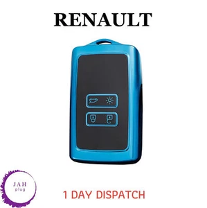 AUTO SCHLÜSSEL HÜLLE CASE TPU BLAU FÜR RENAULT MEGANE KOLEOS KADJAR CAPTUR ESPACE - Bild 1 von 8