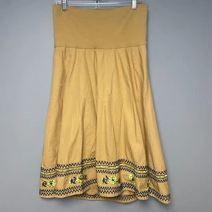 Old Navy Maternity Boho Hippie Cottagecore Embroidered Midi Skirt Size M - Picture 1 of 9